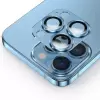 iPhone 13 Metal Çerçeveli Lens Koruma Parlak Renkli Kamera Koruyucu CL-08 Tam Koruma Temperli Cam CL-03