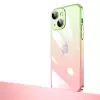 iPhone 13 Kılıf Premium Colorful Ince Kapak Senkron Kamera Üstü Cam Kaplamalı Rainbow Mika