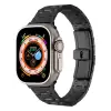 Apple Watch 42mm  Şerit Tasarımlı Otomatik Klipsli Çelik Kordon KRD-83