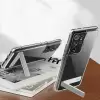 Samsung Galaxy S21 Ultra Kılıf Standlı Şeffaf Silikon  L-Stand Kapak