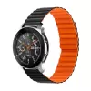 Samsung Galaxy Watch Active 2 40mm Mıknatıslı Kordon Leather Design Bakla Tasarımlı Çift Renkli Kayış krd52