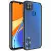 Xiaomi Redmi 9C Kamera Lens Korumalı Şeffaf Renkli Logo Gösteren Parlak Omega Kapak