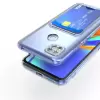 Xiaomi Redmi 9C Kılıf Şeffaf Renksiz Kartlıklı Cüzdanlı Kamera Korumalı Esnek Silikon Kapak Setra