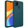 Xiaomi Redmi 9C Kılıf Metal Çerçeve Buton Içi Kadife Kılıf Kapak Doku Luna