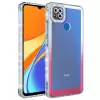 Xiaomi Redmi 9C Kılıf Simli ve Renk Geçiş Tasarımlı Lens Korumalı  Park Kapak