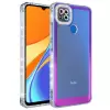 Xiaomi Redmi 9C Kılıf Simli ve Renk Geçiş Tasarımlı Lens Korumalı  Park Kapak