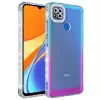 Xiaomi Redmi 9C Kılıf Simli ve Renk Geçiş Tasarımlı Lens Korumalı  Park Kapak