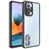 Xiaomi Redmi Note 10 Pro Kamera Lens Korumalı Şeffaf Renkli Logo Gösteren Parlak Omega Kapak