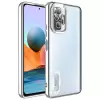 Xiaomi Redmi Note 10 Pro Kamera Lens Korumalı Şeffaf Renkli Logo Gösteren Parlak Omega Kapak