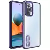 Xiaomi Redmi Note 10 Pro Kamera Lens Korumalı Şeffaf Renkli Logo Gösteren Parlak Omega Kapak