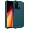 Xiaomi Redmi Note 8 Kılıf Metal Çerçeve Buton Içi Kadife Kılıf Kapak Doku Luna