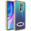 Xiaomi Redmi Note 8 Pro Kamera Lens Korumalı Şeffaf Renkli Logo Gösteren Parlak Omega Kapak