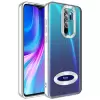 Xiaomi Redmi Note 8 Pro Kamera Lens Korumalı Şeffaf Renkli Logo Gösteren Parlak Omega Kapak