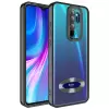 Xiaomi Redmi Note 8 Pro Kamera Lens Korumalı Şeffaf Renkli Logo Gösteren Parlak Omega Kapak