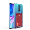 Xiaomi Redmi Note 8 Pro Kılıf Şeffaf Renksiz Kartlıklı Cüzdanlı Kamera Korumalı Esnek Silikon Kapak Setra