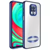 Xiaomi Redmi Note 9 Pro Kamera Lens Korumalı Şeffaf Renkli Logo Gösteren Parlak Omega Kapak