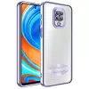 Xiaomi Redmi Note 9 Pro Kamera Lens Korumalı Şeffaf Renkli Logo Gösteren Parlak Omega Kapak