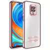 Xiaomi Redmi Note 9 Pro Kamera Lens Korumalı Şeffaf Renkli Logo Gösteren Parlak Omega Kapak