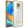 Xiaomi Redmi Note 9 Pro Kamera Lens Korumalı Şeffaf Renkli Logo Gösteren Parlak Omega Kapak