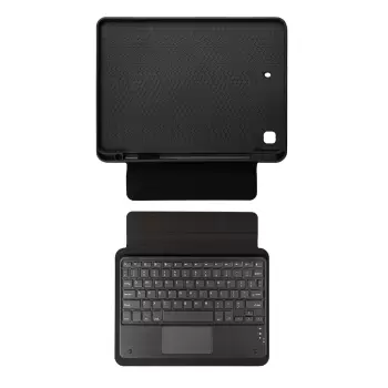 iPad 10.2 2021 (9.Nesil)  Border Keyboard Bluetooh Bağlantılı Standlı Klavyeli Tablet Kılıfı