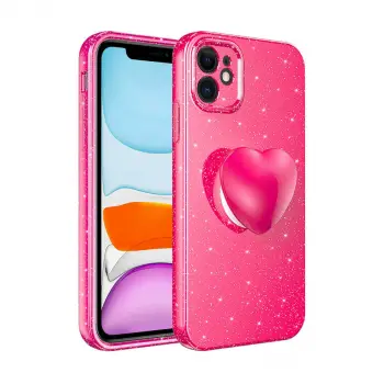 iPhone 11 Kılıf Kamera Korumalı Simli Pop Soketli Lüks  Koton Soketli Kapak