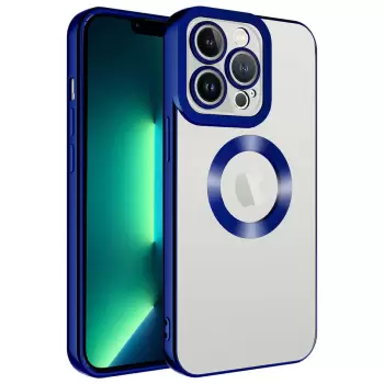 iPhone 11 Pro Max Kamera Lens Korumalı Şeffaf Renkli Logo Gösteren Parlak Omega Kapak