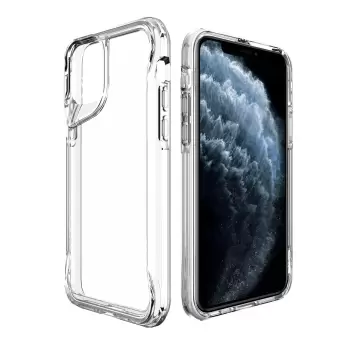 iPhone 11 Pro Max Uyumlu Pürüssüz Sert Kapak Kamera Yükseltili Şeffaf Darbe Emici Ultra Koruma