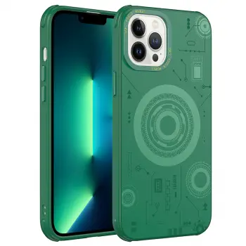 iPhone 12 Pro Kılıf Magsafe Destekli Desenli Köşe Korumalı Darbe Emici Kapak Hot