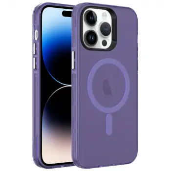 iPhone 14 Pro Max Kılıf Magsafe Destekli Buzlu Transparan C-Pro Sert Arka Kapak