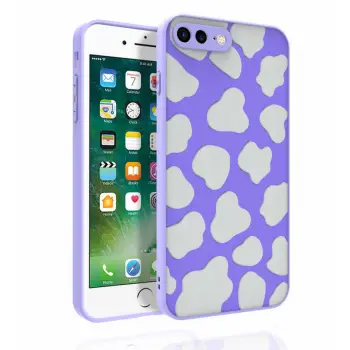 iPhone 8 Plus Kılıf Desenli Kamera Korumalı Parlak  Nora Kapak