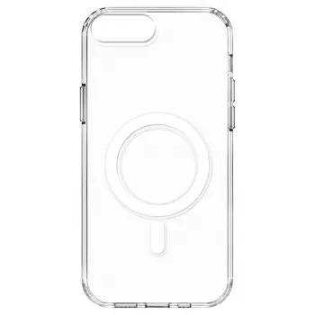 iPhone 8 Plus Kılıf Magsafe Şarj Özellikli Şeffaf Sert PC  Embos Kapak