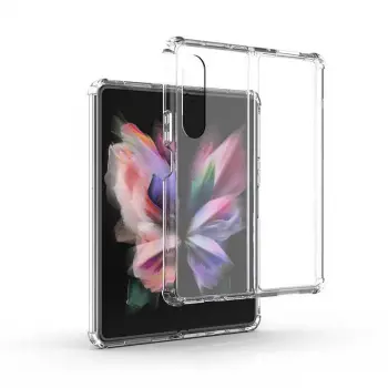 Samsung Galaxy Z Fold 3 Kılıf  Nitro Antishock Köşe Koruma Darbe Emici Şeffaf Doku Silikon