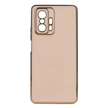 Xiaomi Mi 11T Pro 5G Kılıf  Parlak Kenarlı Altın Işlemeli Kamera Korumalı Kapak Bark