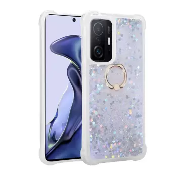 Xiaomi Mi 11T Pro 5G Kılıf  Sıvılı Akış Seri Simli Yüzüklü Silikon Kapak Milce