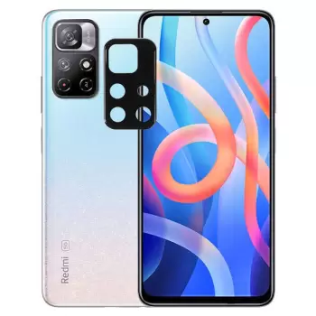 Xiaomi Redmi Note 11T 5G  Siyah Çerçeveli Lens Koruma Parlak Renkli Kamera Koruyucu CL-08 Cam 3D-Kamera-Cam