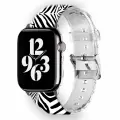 Apple Watch 2 3 4 5 6 7 8 Se 38 40 41mm Beyaz Zebra Desenli Kordon Kayış Bileklik Kaliteli Silikon