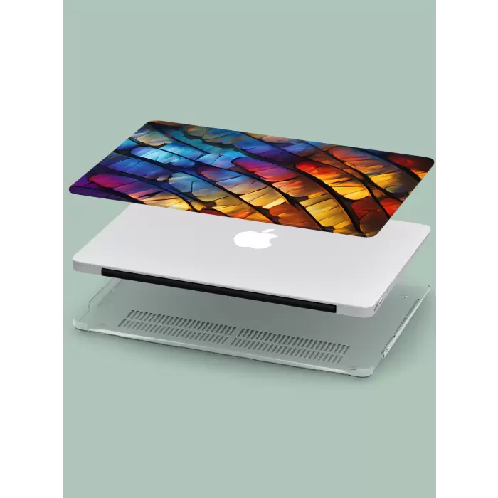 Macbook Pro Kılıf 15.4 inç A1707-A1990 MacAi19 Şeffaf Koruma Kapağı Yapay Zeka Tüyler