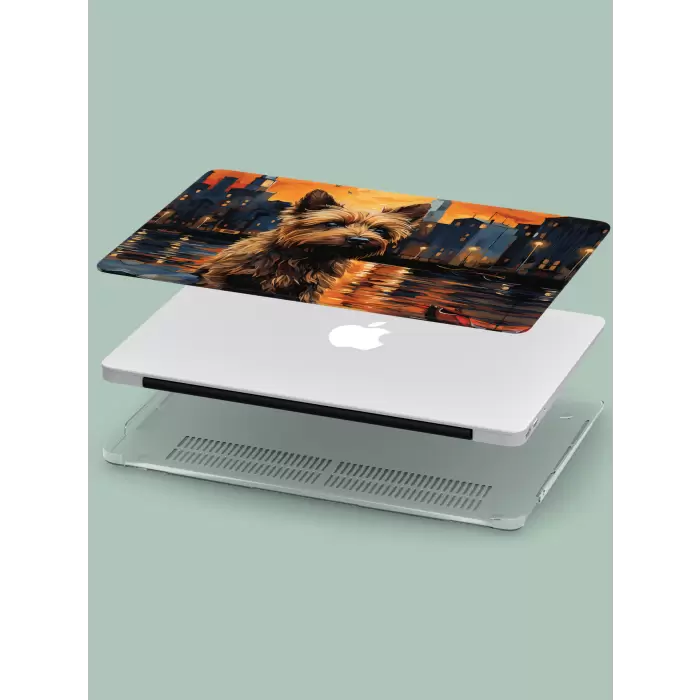 Macbook Pro Kılıf 15.4 inç A1707-A1990 MacAi12 Şeffaf Sert Kapak Morkie Köpek