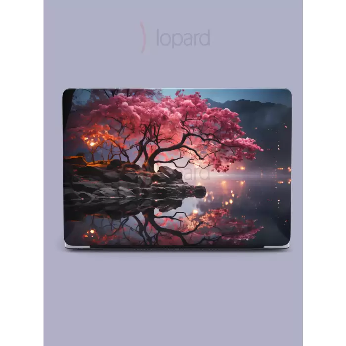 Macbook Pro Kılıf 15.4 inç A1707-A1990 MacAi06 Şeffaf Sert PVC Japon Kiraz Ağacı