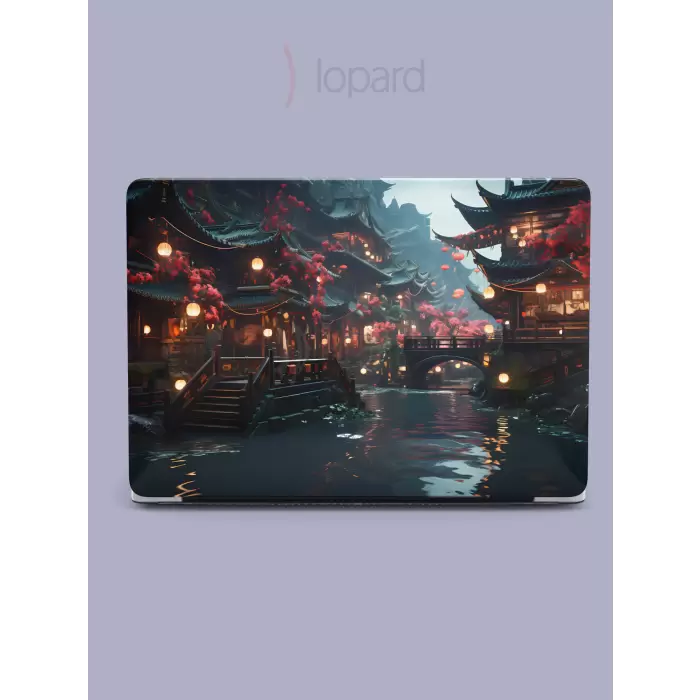 Macbook Pro Kılıf 15.4 inç A1707-A1990 MacAi15 Şeffaf 360 Koruma Antik Çin Şehri