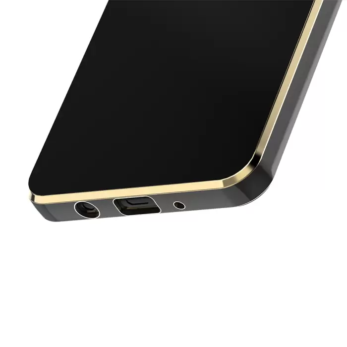 Samsung Galaxy J7 Prime Kılıf Lopard Parlak Kenarlı Altın Işlemeli Kamera Korumalı Kapak Bark
