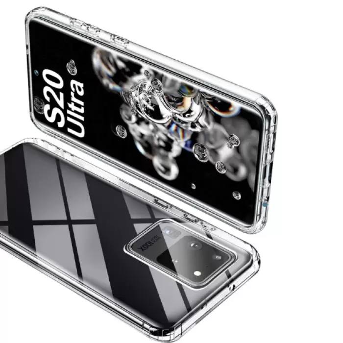 Samsung Galaxy S20 Ultra Şeffaf Kılıf Arkalı Önlü 360 Derece Ultra Korumalı Enjoy Kapak