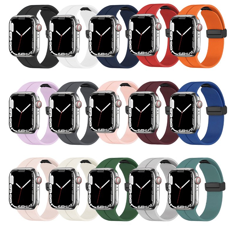 Apple Watch 46mm KRD-84 Manyetik Tokalı A+ Kalite Sport Silikon Kordon