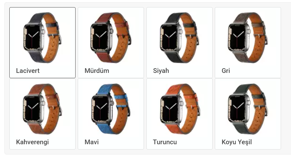 Apple Watch 46mm Metal Tokalı Hermes Deri Kordon