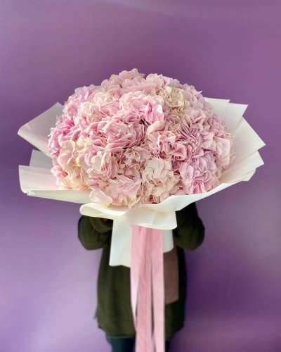 Pembe Şeker Ortanca Buketi