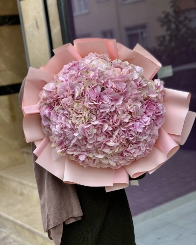 Pembe Ortanca Buketi