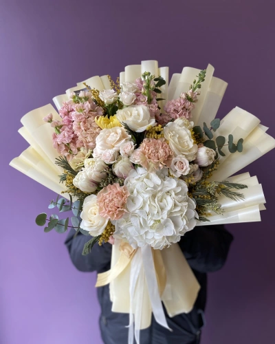 Bahar Sarı Beyaz Buket