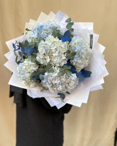 Mavi Ortanca Buketi 5li