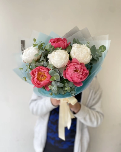 Şakayık Mercan Beyaz Buket