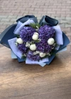White Peony Purple Hydrangea Bouquet